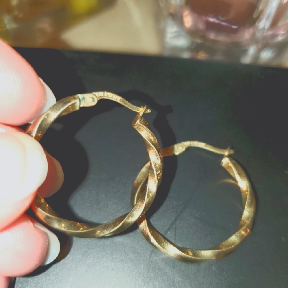 Gold Plated ladies hoop earrings